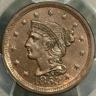 1853 Large Cent Pcgs Ms64 Bn
