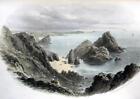 Kynance Cove Cornwall C1840 Genuine Antique Engraving With Hand Colour