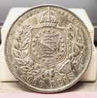 1888 Brazil 2000 Reis Coin - Higher Grade - Nice Toning   Patina - Well Struck