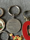 Lot Of 8 Mostly Vintage Keychains pres  George Bush  Nascar  Vegas Casino  More 