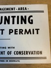 Vtg 50s 60s No Hunting Without Permit Michigan Dept Conservation Cardstock Sign