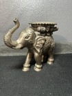 Vintage Large Brass Elephant Plant vase candle Holder