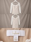 Lulus Ivory Lace Off-shoulder Long Sleeve Mermaid Wedding Dress Size S