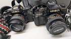 Vintage Camera Lot Minolta X-700 X-570  Focal  Kiron  Vivitar  Lens  Accessories