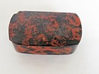 Antique  Papier Mache Snuff Box Black And Red