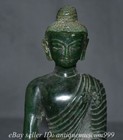 7 6  Antique Chinese Green Jade Carved Natural Sakyamuni Buddha Statue Sculpture