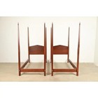 Baker Furniture Style Federal Carved Walnut Twin Size Poster Beds  Pair