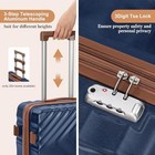 5 Piece Luggage Set Expandable Suitcase 22x14x9 Airline Approved Dark Blue