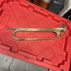 Vintage Brass Bugle With Chained Mouth Piece