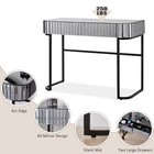 39  Mirrored Makeup Vanity Table With Stainless Steel Base  Mirrored Console Dre