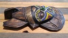 Ashanti Beaded Mask Ghana Africa Wood Folk Art Hand Carved Brass Inlay Vintage