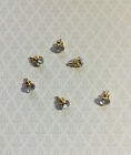 Dollhouse Miniature Tiny Crystal Gold Door Knobs Or Drawer Pulls  X6 1 12 Scale