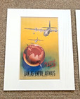 Quantas Empire Airways Canadian Pacific Pair Of Repro Mid Century Travel Posters