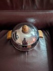 Penguin Ice Bucket West Bend Hot   Cold Server Vintage Mcm Chrome Wood Handles