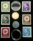 Rare Ww2 German Coins   Stamps Set Of Historical Artifacts - Collectors Set