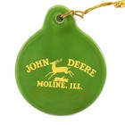 John Deere Christmas Ornament Green Porcelain