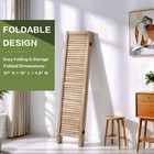 6 Panel Room Divider 5 6ft Tall Wood Folding Privacy Screen Louvered Partition