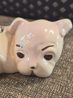 Vintage Usa Ceramic Planter Pin Cushion Curled Up Puppy 5  Long