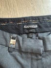 Y2k Express Women   s Gray Bootcut Dress Pants Petite Zipper Pockets Flat Front