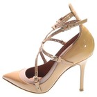 Valentino Garavani Patent Leather Ankle Strap Heel Pumps Beige Eu 38 Us 8 Sandal
