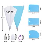 Piping Bags And Tips Set  100pcs 12 Inch 12 With Tips  Transparent 