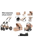 Baby Stroller Combo Car Seat  Baby Travel System standard Reversible Pram 3 In 1