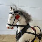 Antique Wood Horse German Pull Toy On Wheels Made In Gdr