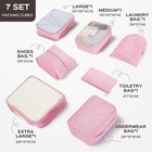 Gowill 10 Piece Luggage Set Hardside Spinner Wheels Packing Cubes Rose Gold