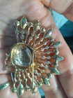 Vintage Napier Rhinetone And Enamel Turkey Brooch Gt  Ec 