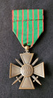 Ww1 Original French War Cross 1914-1918 Domed Bronze With Silver Stars