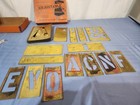 Reese s Vintage Brass Stencils 5    Letters  complete A-z  Lot 40 Pieces W box