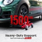 2pcs Wheel Dolly Heavy Duty Vehicle Positioning Tire Jack Car Lifter 1500 Lbs