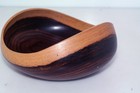 Artisan Carved Wood Two Toned 4 5  Bowl 