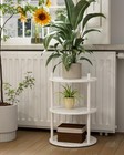 Round Coffee Table Living Room Narrow Side Stand Nightstand Marble White