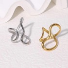 Fashion Stainless Steel Waterproof Open Ring Personality Charms Pvd Real Gold 18