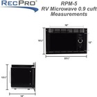 Recpro Rv  9 Cubic Ft Black Rv Microwave With Trim Kit 900 Watt  rpm-5-blk  New