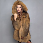 Women s Faux Fur Fox Fur Coat Luxury Winter Fashion Hooded Warm Thicken Coats