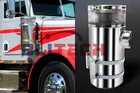 Pair Peterbilt Stainless Steel Air Cleaner W brackets 33  X15  X 7 inlet 379 389