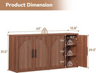 63  Fluted Buffet Cabinet  Walnut Credenza With Adjustable Shelf
