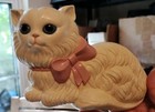 Homco White Persian Kitten Cat Wall D  cor Art Plaque Retro Plastic Vtg Granny