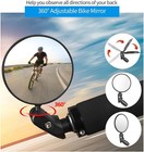 2pcs Bike Mirror Rotaty Round Mtb Road Handlebar Bicycle Rear View Glass Cycling