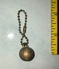 Brass Baseball Keychain Vintage Metal Pewter  Softball  Charm Ball Goldtone 1 In