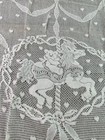 Vintage White Lace Panel Carousel Horse Teddy Bear Made In Uk 29  X 35 