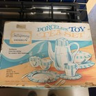 Vintage Childs Tea Set Sold In Sears Made In Japan 1950 60  Teal Blue And White