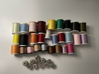 Vintage Thread Lot Of 28 And Bobbins Lot Of 11 Various Colors