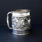 Antique Solid Sterling Silver Art Nouveau Child Mug Tankard Portraits B ham 1904