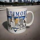 Baltimore Maryland Gold Leaf Souvenir  Coffee Mug   Blue Gold City