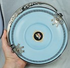 1869 Antique Dutch 833 Silver Handle Fruit Bowl Plate Basket Victorian Glass 800