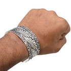 Handmade Vintage Sterling Silver Cuff Bangle     Adjustable 925 Silver Bracelet