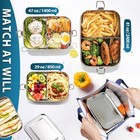 Stainless Steel Bento Box 3 Pack 304 Lunch Leak Proof Food Containers With